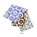 دستمال آشپزخانه پولیشی طرح گل بنفشه