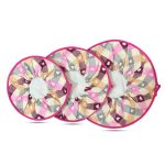 دم کنی ۳ تکه طرح قلب حصیری صورتی