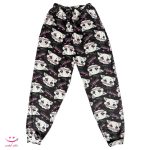 شلوار راحتی مخمل زنانه طرح گربه اشرافی