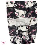 شلوار راحتی مخمل زنانه طرح گربه اشرافی